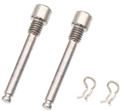 Wjelet 2pcs M4 x 26mm Bike Disc Brake Shimano Caliper Bolts Disc Brake Bolts Titanium Alloy Pin with Circlips Replacement Pin Set for Shimano Hydraulic Disc Brakes(silver)