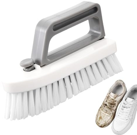 Scrubbing Brush for Cleaning, Grout Cleaner Brush - Shower Scrubber with Handle | Stiff Bristle Brush for Bathtub, Sink, Carpet, Bathroom Cleaning Agent