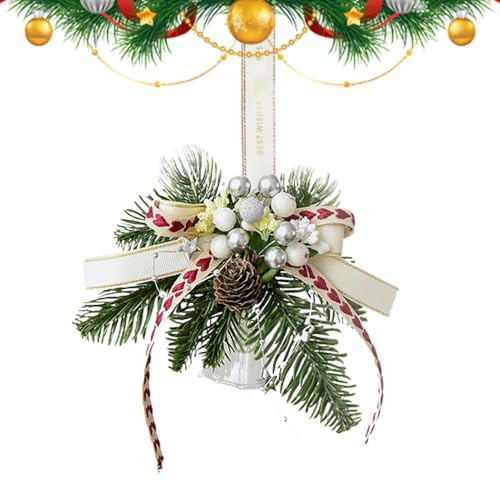 Vriusi Campanelle natalizie | Ritagli decorativi campane | Campana da 28 cm con nastri, ornamento artigianale a campana pendenti per artigianato per feste