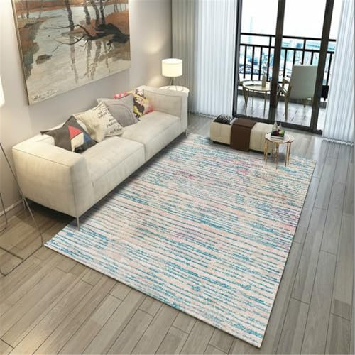 RUGMRZ Webteppich Kleiner Teppich Restaurant-Teppich, blau, Wohnzimmer, Schlafzimmer, Heimdekoration, leichtes Luxus-Design, Antifouling Teppich Muster 120X170CM