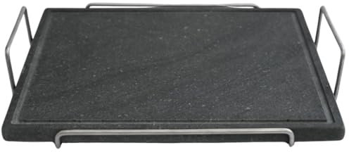 PIASTRA PIETRA LAVICA OLLARE + TELAIO INOX 39 X 35 X 2 PER PIZZA FORNO A GAS ELLETRICO BARBECUE REFRATTARIA PER CARNE BISTECCHIERA ANTIADERENTE