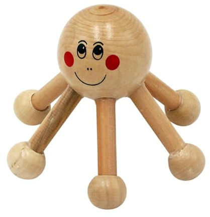 Masajeador de cuero cabelludo de madera | Herramienta de masaje corporal en forma de araña de seis patas - Masajeador portátil, herramienta de relajación manual para cabeza, cintura y piernas