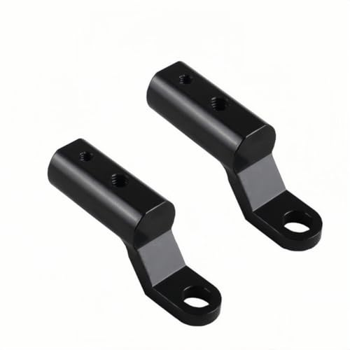 Motocicleta Espejo Retrovisor Soporte Extensión Espejo Retrovisor Abrazadera Soporte de Manillar Soporte de Aleación de Aluminio para Motocicletas ATV Scooter,Negro 2PCS