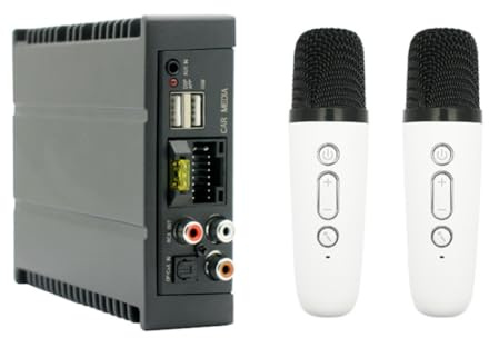 Vjsujehgy Amplificatore di Potenza con Regolazione 4x80 per Autoradio Lettore Video Multimediale Supporto Fibra Ottica/Coassiale/AUX/USB/BT