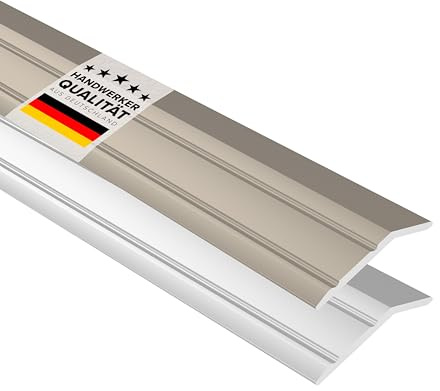 D-TACK Rampenprofil selbstklebend | Übergangsschiene für Bodenbeläge | Höhenausgleichsprofil aus eloxiertem Aluminium | Rampenleiste (Titan, 4 mm x 1 m)