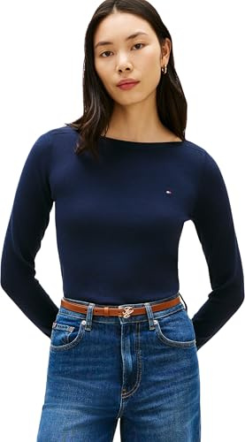 Tommy Hilfiger Jersey de Punto para Mujer, Azul (Dark Night Navy), L