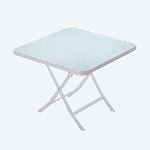 Quadratischer Klapptisch für Essen Kaffee und Freizeit – Glastisch für den Außenbereich, 80 x 73 cm, perfekt für Camping und Verhandlungen, vielseitig und stilvoll