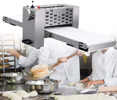 HCAUYNN Macchina Professionale per Pasta Danese, Laminatrice Elettrica per Pasta Sfoglia Ad Alta Efficienza, Nastro Trasportatore Pieghevole per Panetteria