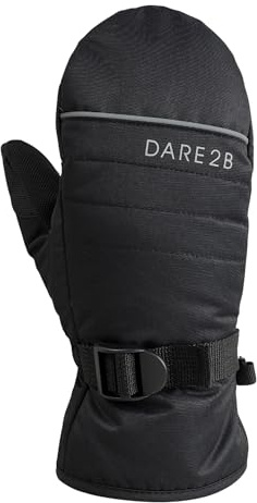 Dare2b Kids' Glacier Skiing Mittens Waterproof Breathable lined Snowboarding Gloves, Black
