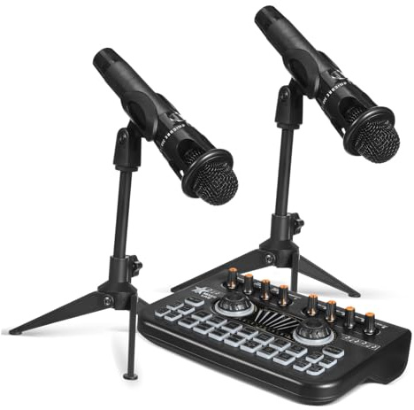 UPKOCH Kit de Equipo para Podcast Micrófono para Podcast Mezclador de Audio Profesional Tarjeta de Sonido para Canto para Transmisión Estudio y Grabar Música Casa
