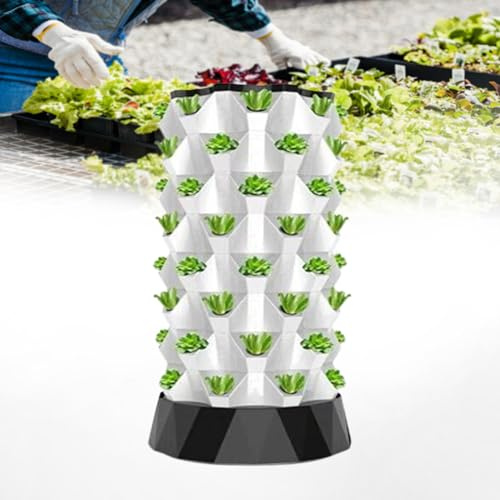 Vertical Hydroponic Grow Tower - Aeroponic System for Growing Strawberries, Tomatoes, Lettuce - Indoor/Outdoor Hydroponic Kit with Pump