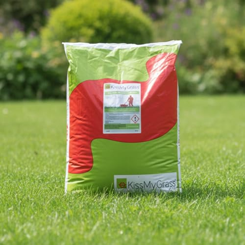 KissMyGrass Slow Release Fertiliser 20.6.8 (1 x 20 Kilograms) | 3 Month Growth, Nutrient Rich Lawn Seed for Garden Lawn Care, Slow Release Fertiliser Granules