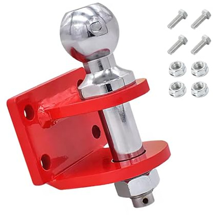 Gancio Traino,Barra Di Traino Diritta a Gambo Lungo,Adatta a Tutti i Modelli Di Veicoli,Trattore,Testa Sferica Da 70,8 Mm,4 Fori Per Viti(Rosso)