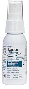 LACER ALIGNER - Spray Bucal para Ortodoncia Invisible y Alineadores 30 ml, Frescor Prolongado, Anticaries y Antiplaca, Protege las Encías, Uso Rápido sin Aclarado, Sin Gluten Ni Alcohol