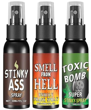 Stinkspray | 3 Roliga Skämtleksaker - Extra stark pruttluktspray | för fest kontor skola