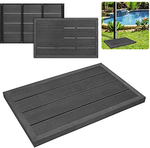 UISEBRT Élément de Sol pour Douche Solaire, antidérapant, 100 x 65 x 4 cm, Plaque de Sol extérieure en pour Douche de Jardin, échelle de Piscine, Anthracite