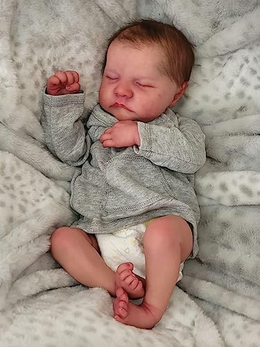 BNNPUU Reborn-dockor pojke tvättbar nyfödd bebis mjuk vinyl kropp återfödd babydocka ser ut som en riktig baby stängd ögon pojke 45 cm handgjord