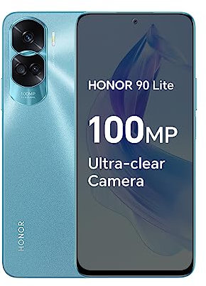 HONOR 90 Lite Smartphone 5G with 100MP Triple Camera, 8+256GB, 6,7” 90Hz Display, 4500mAh, Dual SIM, Android 13, Cyan lake (Renewed)
