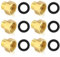 6 pezzi Prolunga di Riduzione 1/2 Interno x 3/8 Esterno in Ottone, Riduttore da 1/2 a 3/8 Raccordo Filettato, 1/2 a 3/8 Pollici con Anello di Tenuta, 3/8 Maschio a 1/2 Femmina