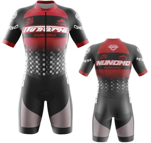 NUNOMO 2024 Triathlon Anzug Herren - Einteiliges Radtrikot - Trisuit Einteiler – Triathlonanzug - Radsportanzug gepolstert einteilig - 3Taschen für Wettkampf Run, Cycle, Swim,Strumpfhosen (Type-3,L)