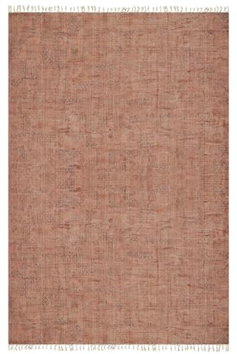 CASAVANI Kelim Teppich, 5,1 x 25,4 cm, für Wohnzimmer, Flachgewebe, braun-rot, Baumwollteppich, Handblock, bedruckter Teppich, für drinnen und draußen, Teppiche für Nachttisch, Küche, Flur,