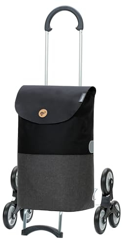 Andersen Einkaufstrolley - klappbar - 36 Liter - Treppensteiger | belastbar 40 kg - Stahlgestell - Trolley - Rad Ø 15 cm - Scala Shopper Ebba schwarz