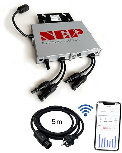 ESUNRA Create your Energy - Mikrowechselrichter von NEP BDM800VA - Plug and play - MPPT-Wirkungsgrad >99.5% - 5m Netzkabel - App zur Überwachung der Erzeugung in Echtzeit