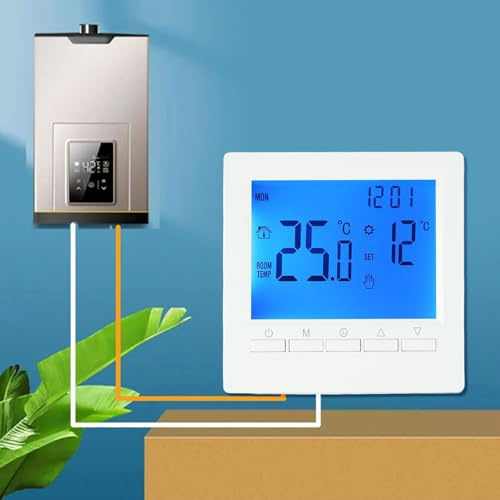 Termostato programmabile di Digital, regolatore LCD di temperatura della caldaia a gas della stanza dell'esposizione con la funzione antigelo e le serrature dei bambini