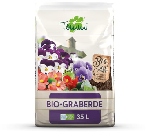 Bio Graberde 35l Sack 1 Paket Pflanzerde Blumenerde Erde Kultursubstrat Gärtner Qualität Torfreduziert Mit Kalk & Dünger Für Grabstätten & Friedhof Tommi