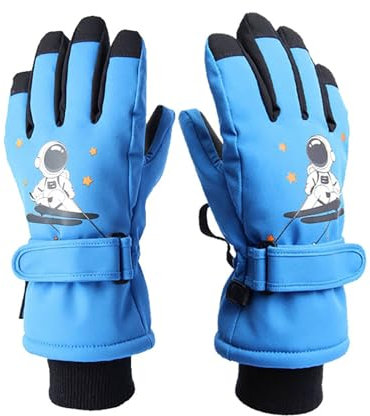 Gants d'hiver chauds pour enfants - Gants de ski isolés avec dragonne - Pour garçons et filles