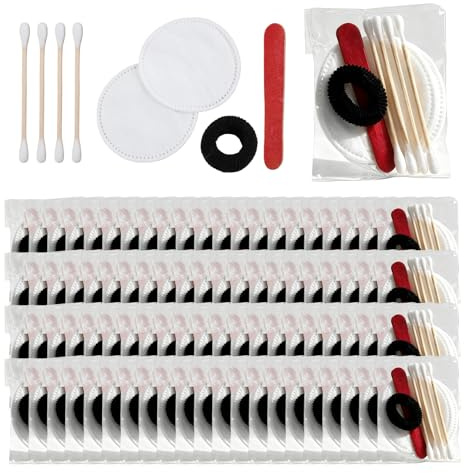 GOEDCH 100 Stück Hotel Vanity Set: Einzeln Verpacktes Hotelzubehör-Set mit Kosmetische Wattepads, Wattestäbchen, Nagelfeile, Annehmlichkeiten, Hygiene-Produkte für Hotelbedarf Reise
