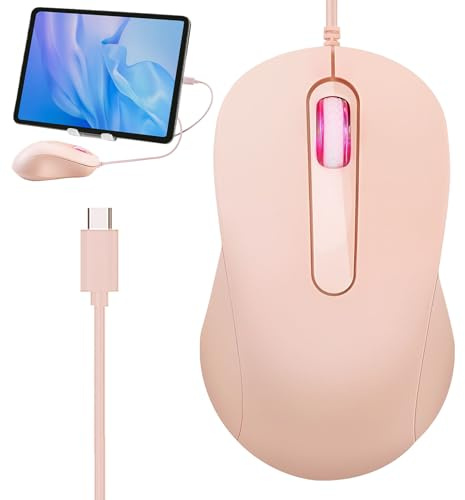 Tktouci Ratones para Ordenador con Cable,Ratones Alámbricos para Ordenador | Accesorios Silenciosos Antideslizantes Ergonómicos De Uso Inmediato para Juego Escuela Oficina Hogar Hombre Mujer