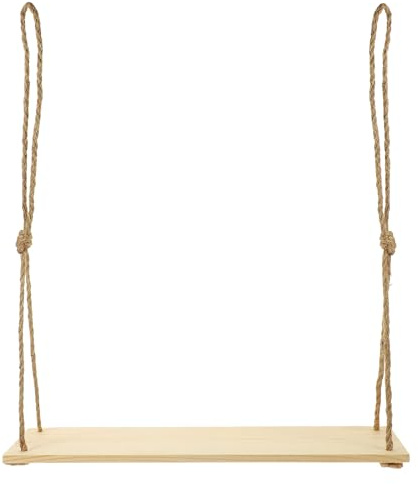 IMIKEYA Mensola da parete rustica in legno, corda di iuta, piccola mensola decorativa per piante e oggetti, adatta per soggiorno, cucina e ufficio, organizer galleggiante funzionale