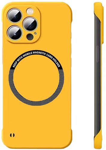 FAOMSEBS Magnetica Senza Bordo Cover per iPhone 15 Pro Max, Compatibile con MagSafe (Sensazione di Metallo Nudo) Sottile Antishock Custodia per iPhone 15 Pro Max Cover MagSafe Rinfrescante Slim 2st