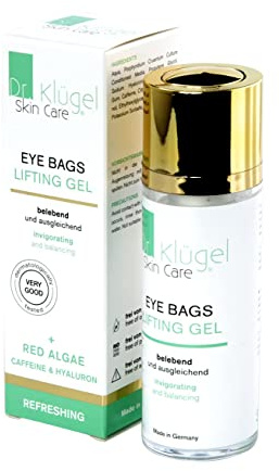 Dr. Klügel Eye Bags Lifting Gel, 30ml enthält Rotalgen, Koffein und Hyaluron, belebend und ausgleichend, reduziert Schwellungen und Dunkelheit, reichhaltiges Augengel zur Hautstraffung & Tränensäcke | Enthält Rotalgen, Koffein und Hyaluron, Belebend und ausgleichend, Reduziert Schwellungen und Dunkelheit