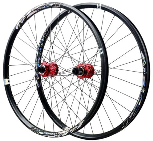 ZECHAO Mountainbike 26/27,5/29 Zoll Radsatz,Steckachsen Endkappe 15X100mm Scheibenbremse 32 Löcher Aluminiumlegierung HG/MS/XD Turmbasis 8-12 Geschwindigkeiten Wheelset(Red-HG,26inch)