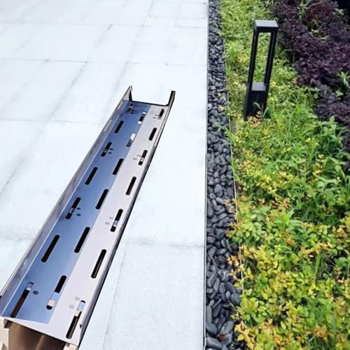 Abflussgitter Französisches Grabenentwässerungssystem für Den Hof, Grabenentwässerungsset für Den Außenbereich mit Metallgittern/-Platten, Einfahrten/Beton/Abflusssieb für Duschbecken(100x20x25cm/39.4