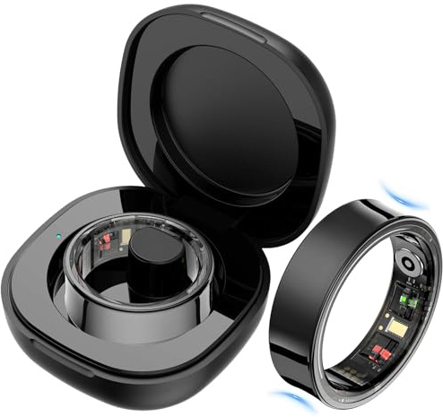 Findtime Smart Ring Sleep Tracker – Cardiofrequenzimetro, ossigeno nel sangue, fitness tracker, contapassi, contapassi, impermeabile, curvo, anello intelligente per uomini e donne