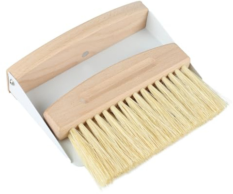 Set di Paletta e Scopa, Mini Spazzola e Palette in Legno da Tavolo, Scopino per Spazzare e Pulire Ripiani dei Tavoli