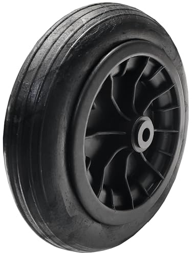 12 Solid Wheel Rubber Tyre Puncture Proof Wheelbarrow Sack Truck Cart Heavy Duty Solid Wheel with 16mm Centre Axle Bore