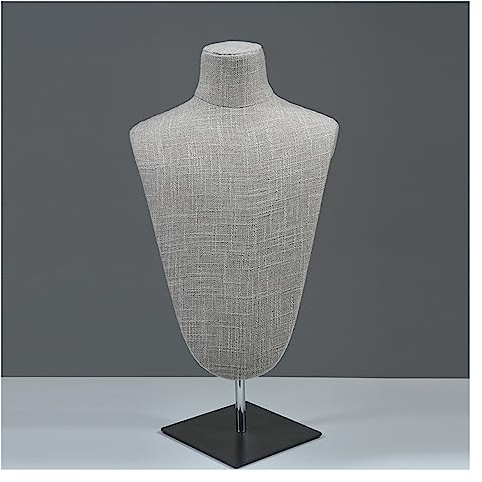 Manichino regolabile in altezza per busto gioielli, espositore per collane, per boutique, vetrine e showroom