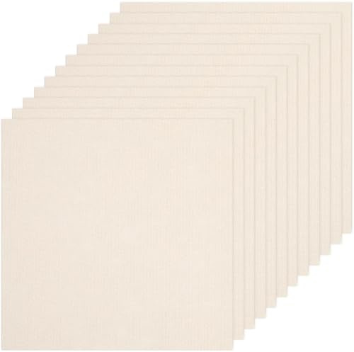 CREATCABIN 12pz Piastrelle Moquette Autoadesive Staccabili Attaccabili Piastrelle Pavimenti Moquette Quadrate 30x30cm Antiscivolo Beige Morbido Imbottito Camera Letto Soggiorno Cucina Interno