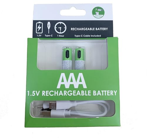 2 unidades / 4 pilas AAA recargables USB AAA baterías de litio de carga rápida, equipo fiable y respetuoso con el medio ambiente