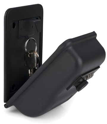 Pavo - Premium robust aus Metall schlüsseltresor/Schlüsselsafe/Schlüsselschrank mit Zahlenkombinationsschloss für Wandmontage, Metall, schwarz, 14.5 x 10 x 5.7 cm, 8016679