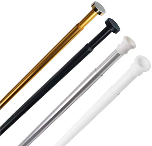 Sanilo Duschvorhangstange 90-160 cm und 120-220 cm, Duschstange Klemmstange für Duschvorhang und Gardinen, ohne bohren (Chrom, 90-160 cm)