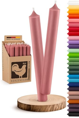 Stabkerzen 10 Stück Tafelkerzen durchgehend gefärbt Spitzkerzen für die Tisch-Deko zur Hochzeit Weihnachten & Party Farbe: Altrosa Höhe: 18cm