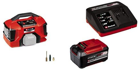 Einhell Akku-Kompressor PRESSITO 18/21 Power X-Change (18 V, max. 10.5 bar, 21 l/min Ansaugleistung, Motordrehzahl 18000 min^-1, ölfrei, inkl. 5,2 Ah Akku und Ladegerät)