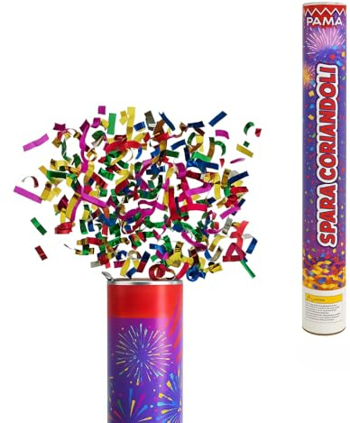 Sparacoriandoli Colorati tubo spara coriandolo Multicolor, Cannone sparacoriandoli con coriandoli di vari colori, misura 60,5 cm Varie Quantità (6)