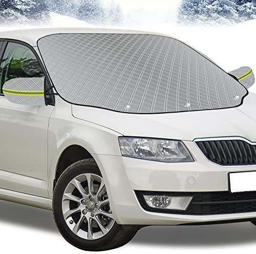 GADLANE Copertura per Parabrezza Auto - Copertura Magnetica per Parabrezza Auto per l'inverno - Pieghevole, Extra Spessa e Impermeabile - per Gelo, Ghiaccio, Neve, Sole - 145 x 118cm