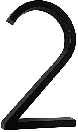 Numéro Deux de Maison/Rue à Visser - Noir - Aspect Flottant - 12.5 cm (2)
